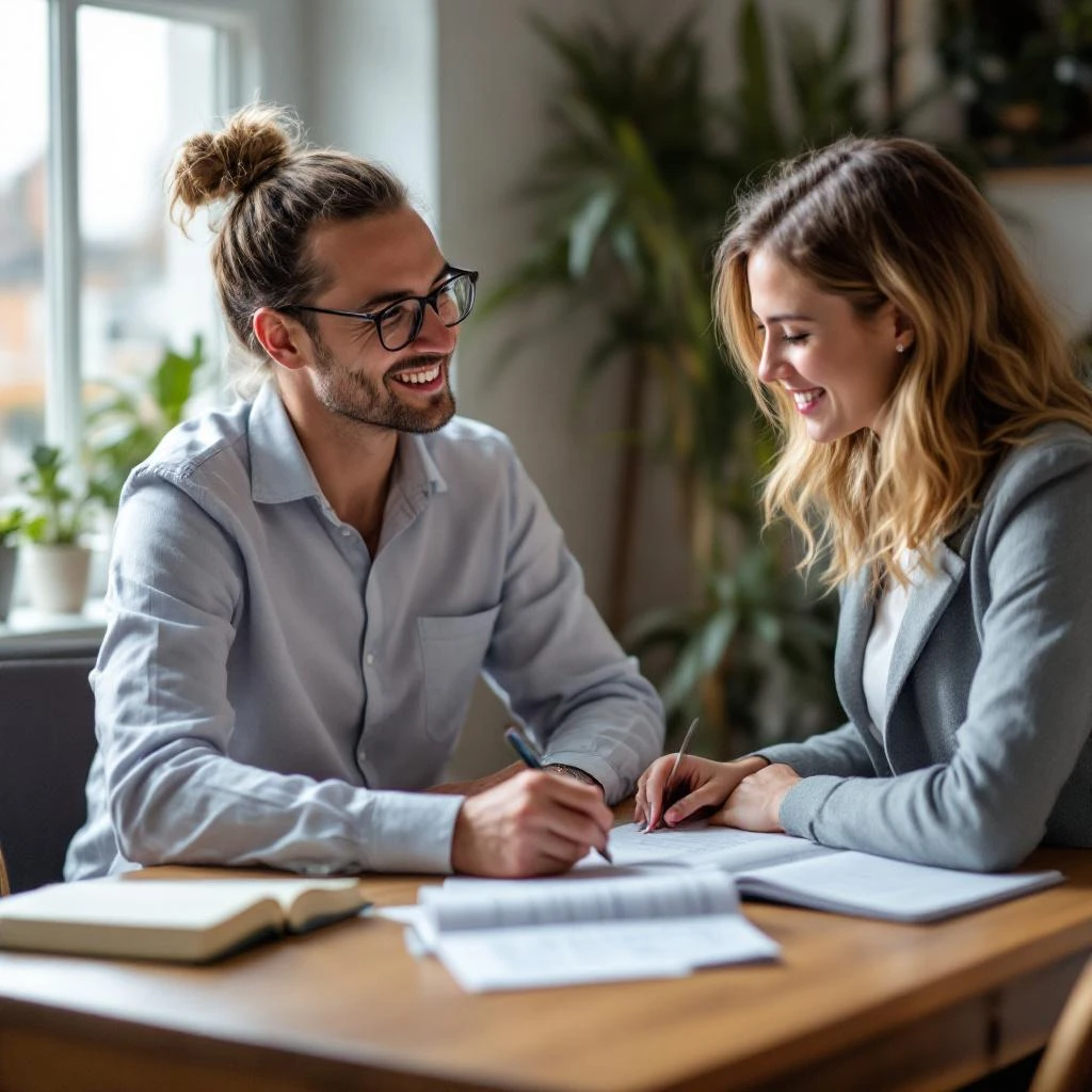 UK private tutor at work with a student